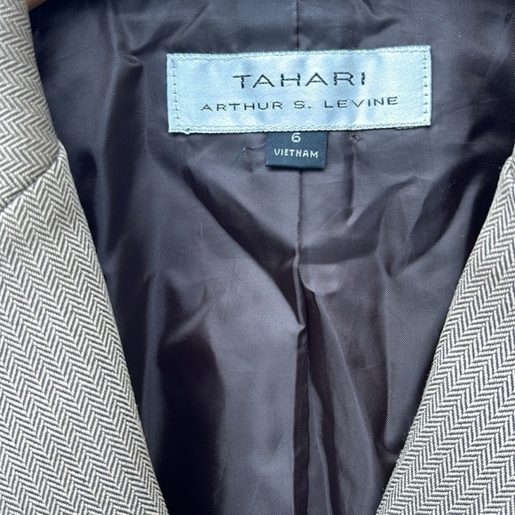 Tahari Brown Houndstooth Blazer Career Wear Casual Size 6 - Picture 4 of 6